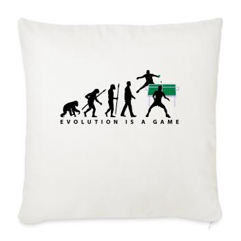 evolution_tischtennisspieler_102012_a_3c - Housse de coussin décorative 45 x 45 cm - blanc nature - Devant