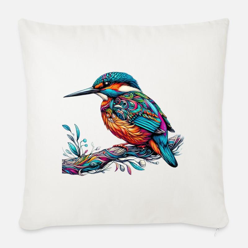 Eisvogel - Sofakissenbezug 45 x 45 cm - Naturweiß