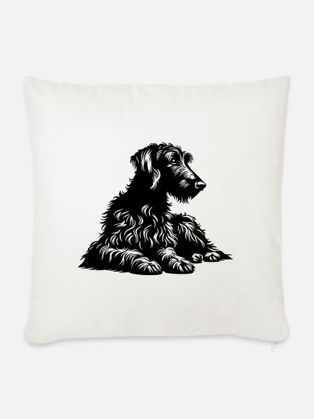 Scottish Deerhound - Sofakissenbezug 45 x 45 cm - Naturweiß 