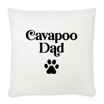 Papa Cavapoo - Housse de coussin décorative 45 x 45 cm - blanc nature - Devant