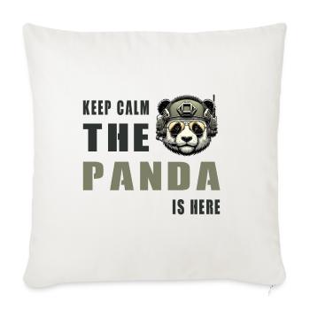Taktischer Panda – Keep Calm - Sofakissenbezug 45 x 45 cm - Naturweiß  - Vorne