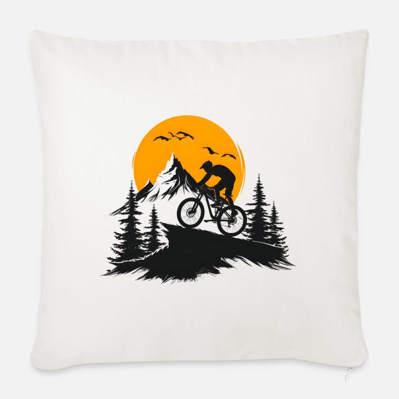 Mountainbike - Sofakissenbezug 45 x 45 cm - Naturweiß 