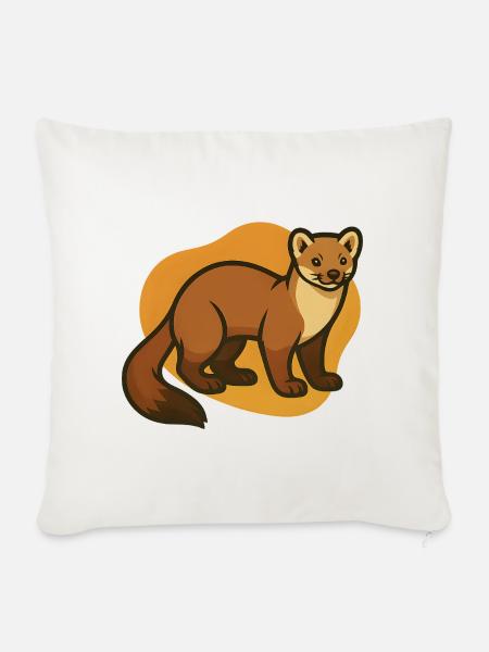 Gemütliche Marder-Illustration - Sofakissenbezug 45 x 45 cm - Naturweiß 