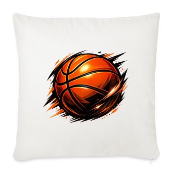 Basketball - Design ballon de basket - Housse de coussin décorative 45 x 45 cm - blanc nature - Devant