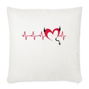 herz-teufel-ekg - Sofakissenbezug 45 x 45 cm - Naturweiß  - Vorne