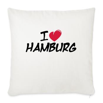 J'aime Hambourg / J'aime Hambourg - Housse de coussin décorative 45 x 45 cm - blanc nature - Devant