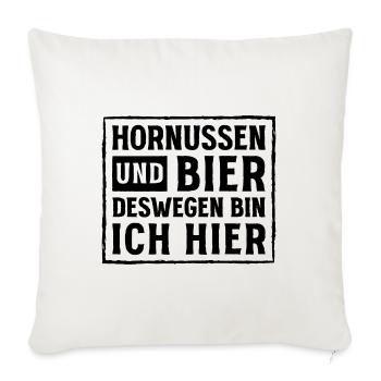 Hornussen und Bier Statement Design - Sofakissenbezug 45 x 45 cm - Naturweiß  - Vorne