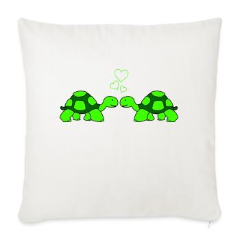 Turtle Love - Sofa pillowcase 17,3'' x 17,3'' (45 x 45 cm) - natural white - Front