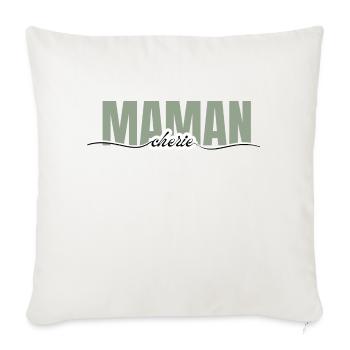 maman chérie -cadeau maman - Housse de coussin décorative 45 x 45 cm - blanc nature - Devant