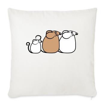 3 Mice Family Child Mom Dad Parents Row Cute - Sofa pillowcase 17,3'' x 17,3'' (45 x 45 cm) - natural white - Front