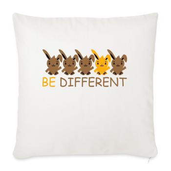 5 Hasen Freunde Unterschied Be Different Anders - Sofakissenbezug 45 x 45 cm - Naturweiß  - Vorne