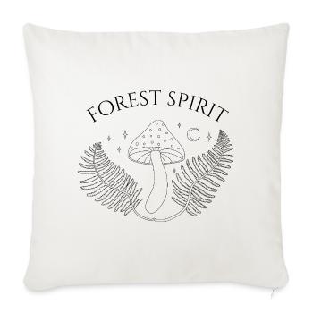 Forest spirit, mushroom and fern - Sofa pillowcase 17,3'' x 17,3'' (45 x 45 cm) - natural white - Front