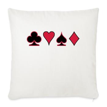 Poker Deck Dealer Trumpf Spielkarten Skat Canasta - Sofakissenbezug 45 x 45 cm - Naturweiß  - Vorne