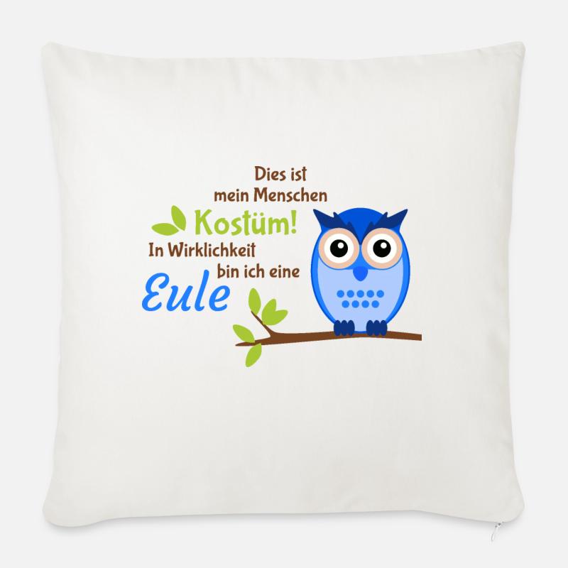 In Wirklichkeit bin ich eine Eule! - Sofakissenbezug 45 x 45 cm - Naturweiß 