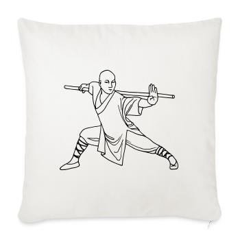 Kung Fu Shaolin Moine - Housse de coussin décorative 45 x 45 cm - blanc nature - Devant