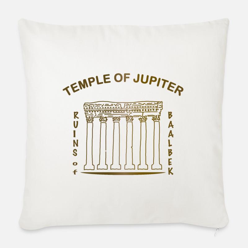 Libanon, Jupiter Säulen, Weltkulturerbe Baalbek - Sofakissenbezug 45 x 45 cm - Naturweiß