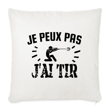 je peux pas j'ai tir - Housse de coussin décorative 45 x 45 cm - blanc nature - Devant