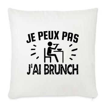 je peux pas j'ai brunch - Housse de coussin décorative 45 x 45 cm - blanc nature - Devant