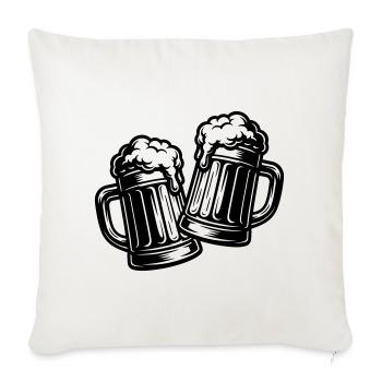 Bier Anstoßen Prost - Sofakissenbezug 45 x 45 cm - Naturweiß  - Vorne