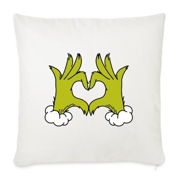 Der Grinch Herzsymbol Aus Händen  - Sofakissenbezug 45 x 45 cm - Naturweiß  - Vorne
