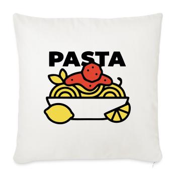 Bol de pâtes Spaghettis Italie Gourmet - Housse de coussin décorative 45 x 45 cm - blanc nature - Devant