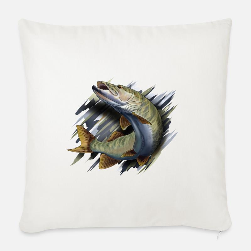 Hecht - Sofakissenbezug 45 x 45 cm - Naturweiß 