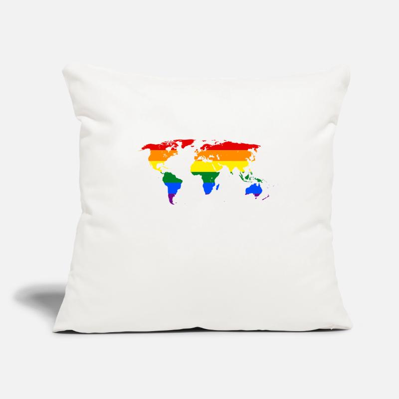 Mappa del mondo arcobaleno Copricuscino per divano, 45 x 45 cm