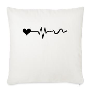 Snake Heart Pulse Gift Corn Snake Terrarium - Sofa pillowcase 17,3'' x 17,3'' (45 x 45 cm) - natural white - Front
