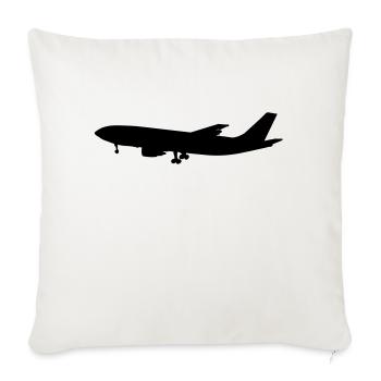 flugzeug - airplane - Sofa pillowcase 17,3'' x 17,3'' (45 x 45 cm) - natural white - Front