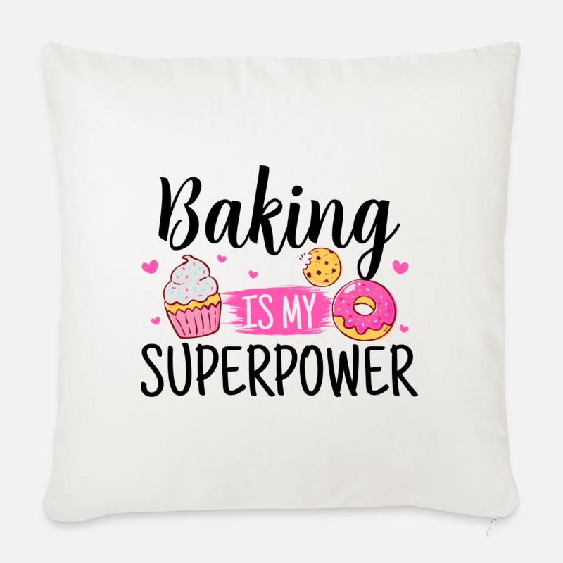 Backen Konditor Cupcake - Sofakissenbezug 45 x 45 cm - Naturweiß 