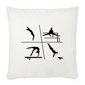 Turnen, Turnerin - Sofakissenbezug 45 x 45 cm - Naturweiß  - Vorne