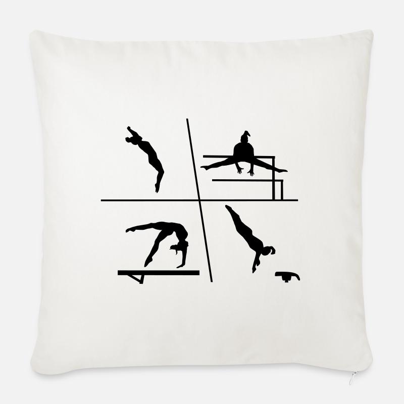 Gymnastique, gymnaste - Housse de coussin décorative 45 x 45 cm - blanc nature
