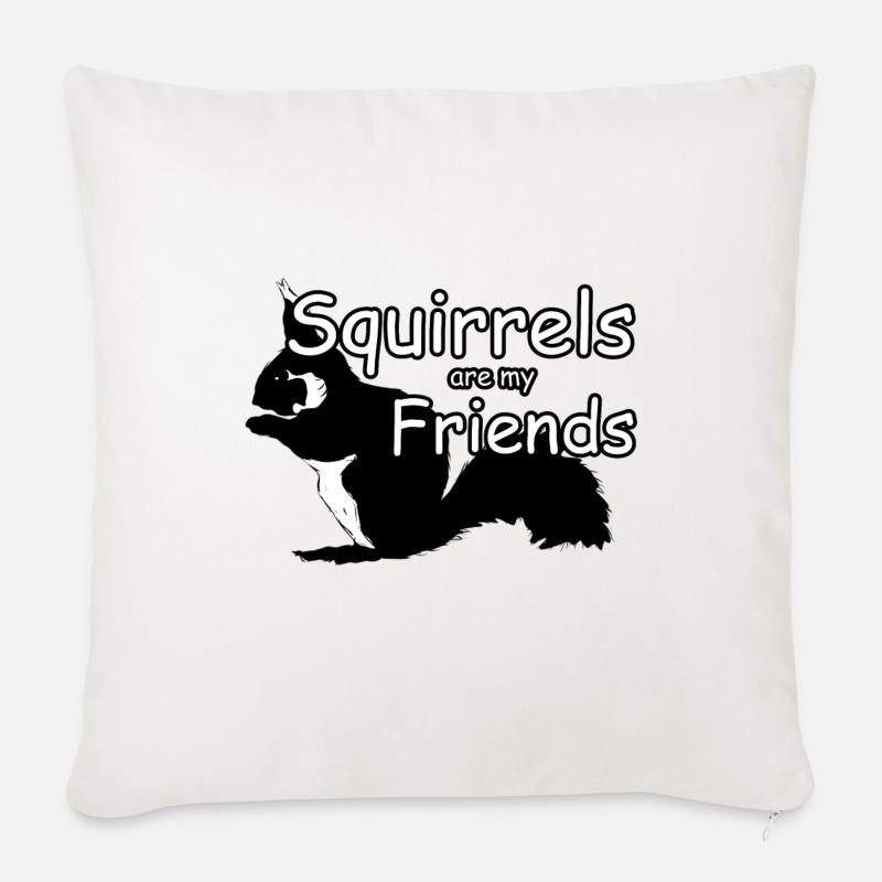 Eichhörnchen Freunde Tiere Spruch - Sofakissenbezug 45 x 45 cm - Naturweiß