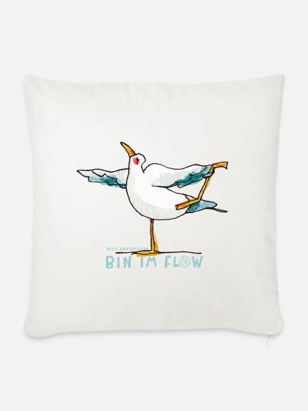 prinzenart / Yogamöwen / Tänzerin / Im Flow - Sofakissenbezug 45 x 45 cm - Naturweiß 