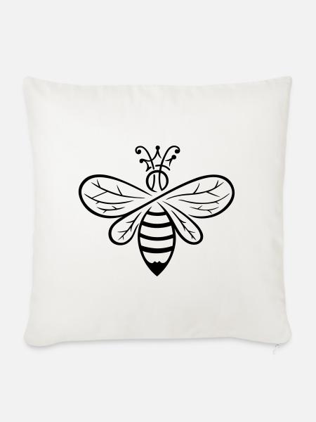 Biene Bienenkönigin Königin - Sofakissenbezug 45 x 45 cm - Naturweiß