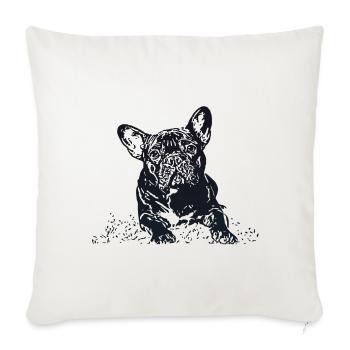 French Bulldog - Sofa pillowcase 17,3'' x 17,3'' (45 x 45 cm) - natural white - Front