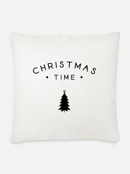 Weihnachtszeit - Sofakissenbezug 45 x 45 cm - Naturweiß 