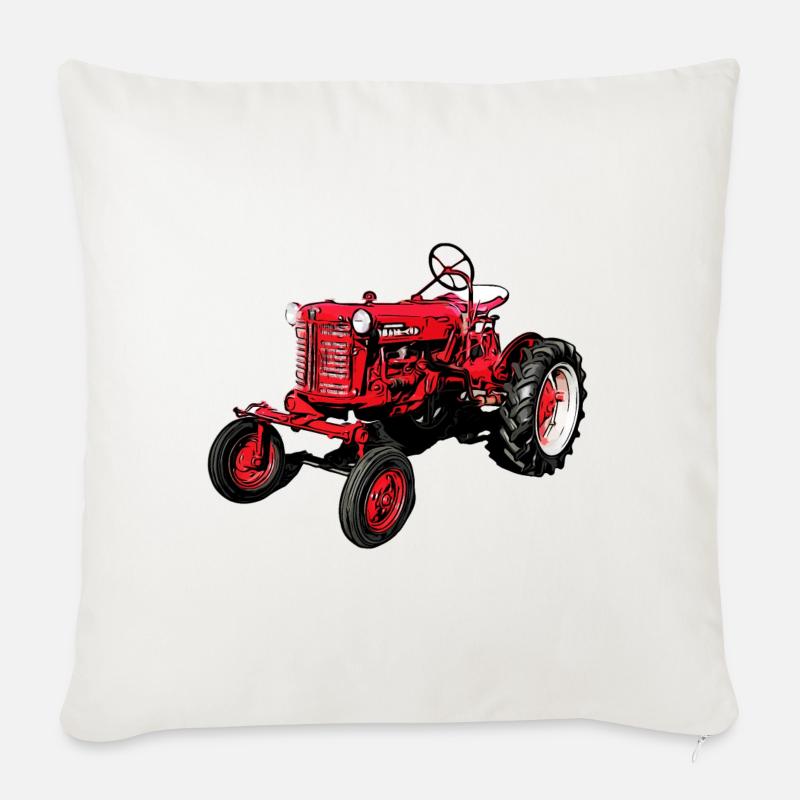 Alter Farmall Cub Traktor - Sofakissenbezug 45 x 45 cm - Naturweiß 