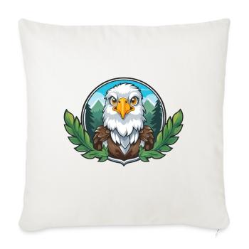 Gardien du pygargue à tête blanche dans la forêt - Housse de coussin décorative 45 x 45 cm - blanc nature - Devant