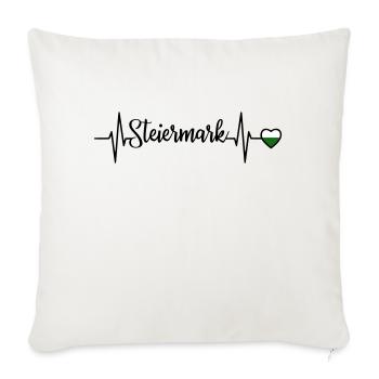 Steiermark Puls Herzlinie - Sofakissenbezug 45 x 45 cm - Naturweiß  - Vorne