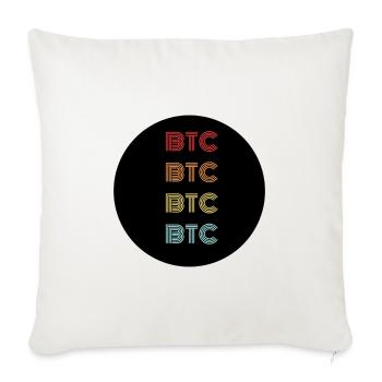 BTC Bitcoin Kryptowährung Crypto Retro Vintage - Sofakissenbezug 45 x 45 cm - Naturweiß  - Vorne