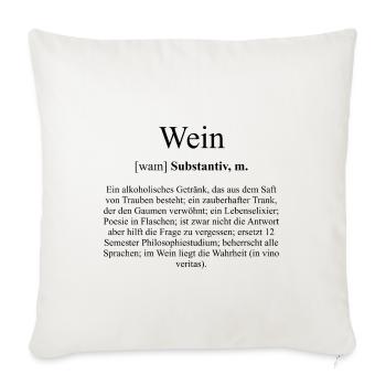 Wein Definition Dictionary - Sofakissenbezug 45 x 45 cm - Naturweiß  - Vorne
