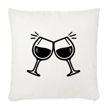 Wine glass toast cheers wine - Sofa pillowcase 17,3'' x 17,3'' (45 x 45 cm) - natural white - Front