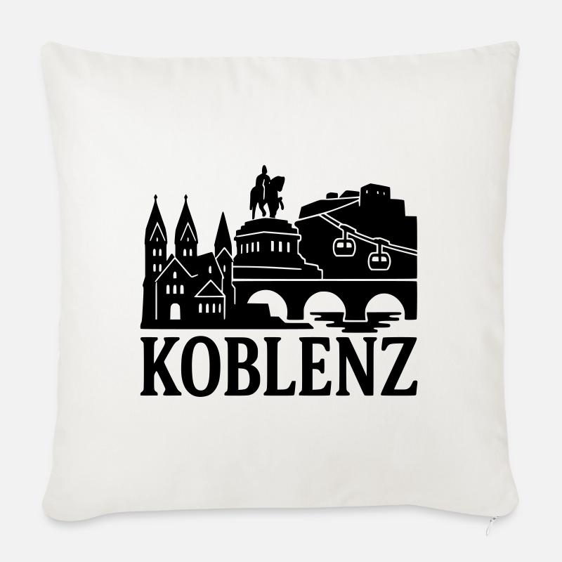 koblenz silhouette - Sofakissenbezug 45 x 45 cm - Naturweiß 