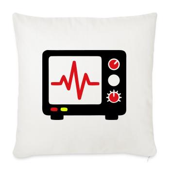 EKG Monitor Herzschlag Medizin - Sofakissenbezug 45 x 45 cm - Naturweiß  - Vorne