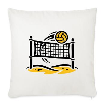 Filet de beach-volley-ball Tournoi du club de sports de plage - Housse de coussin décorative 45 x 45 cm - blanc nature - Devant