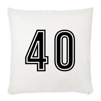 40 Zahl symbol - Sofakissenbezug 45 x 45 cm - Naturweiß  - Vorne