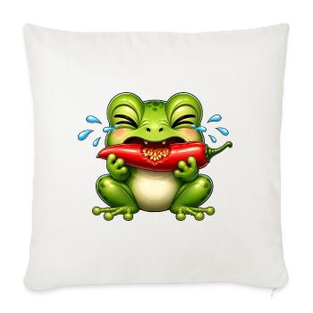 Frosch Chili Scharf Lustiger Cartoon - Sofakissenbezug 45 x 45 cm - Naturweiß  - Vorne