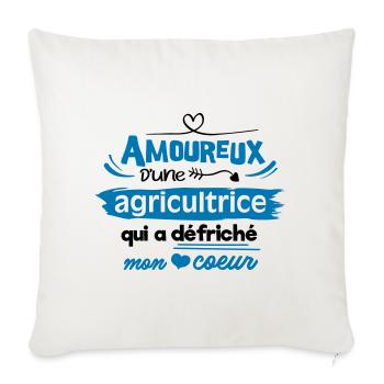 Amoureux d'une agricultrice - Housse de coussin décorative 45 x 45 cm - blanc nature - Devant