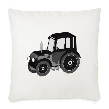 tracteur noir et blanc en 3D pour ventilateurs de tracteur - Housse de coussin décorative 45 x 45 cm - blanc nature - Devant